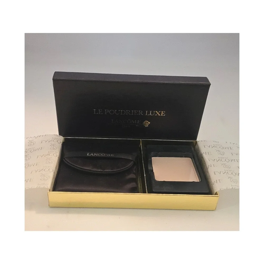 80s Lancome Le Poudrier Luxe Maquifinish Pressed Powder Compact Transparent Mat